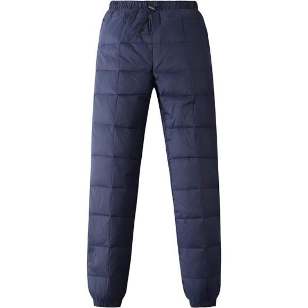Women's Winter Windproof Down Pants Padded Loose Ultralight Warm Trouser, Navy